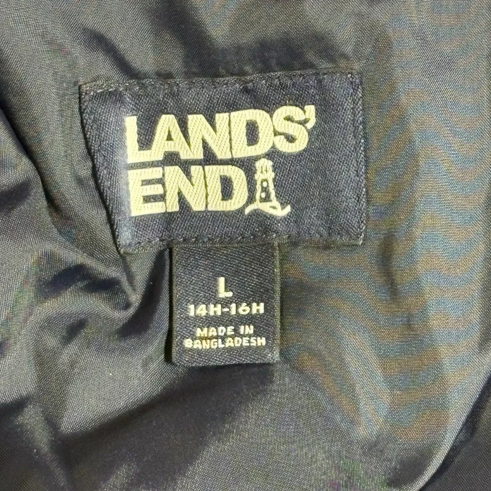 Lands' End 3 In‎ 1  Winter Coat Hooded Puffer Jacket Grow-A-Longs Size L 14H-16H